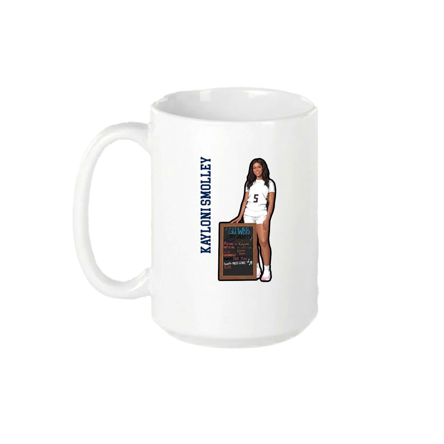 15oz Coffee Mug — Name Vertical in White