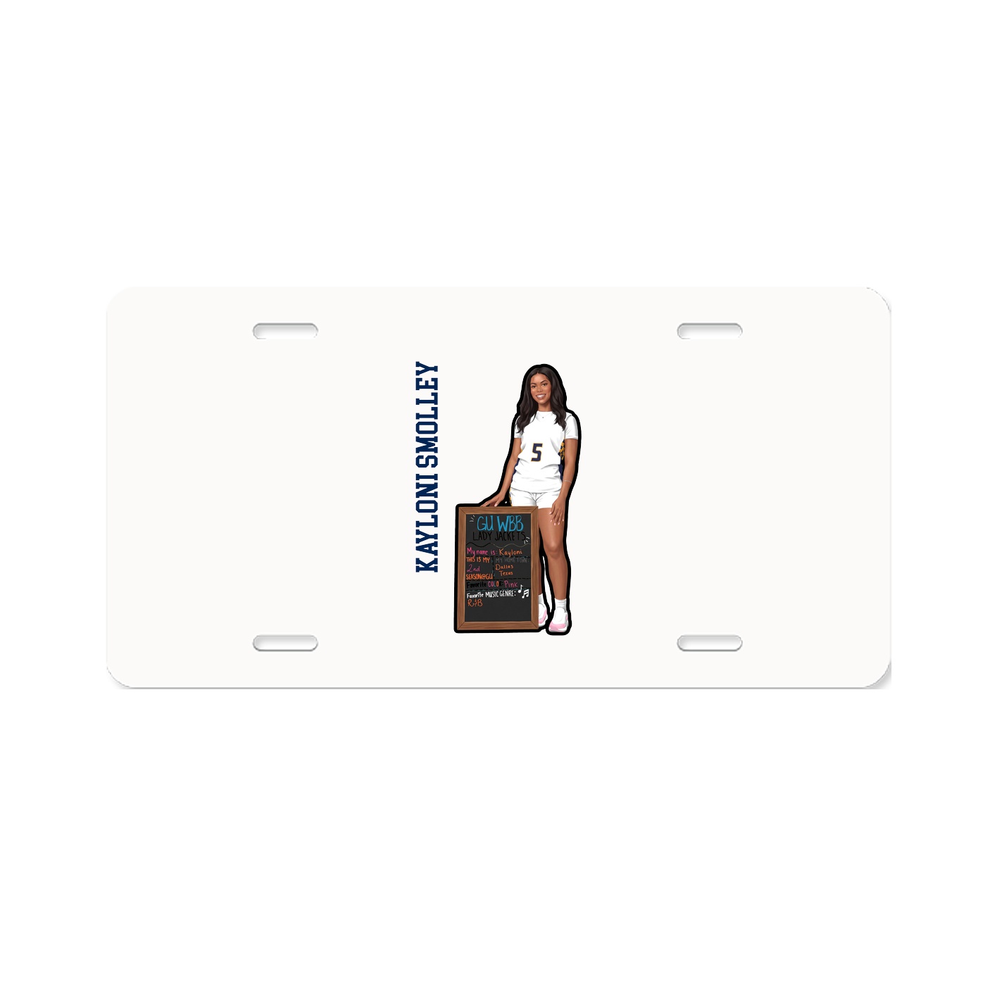 License Plate — Name Vertical in Classic