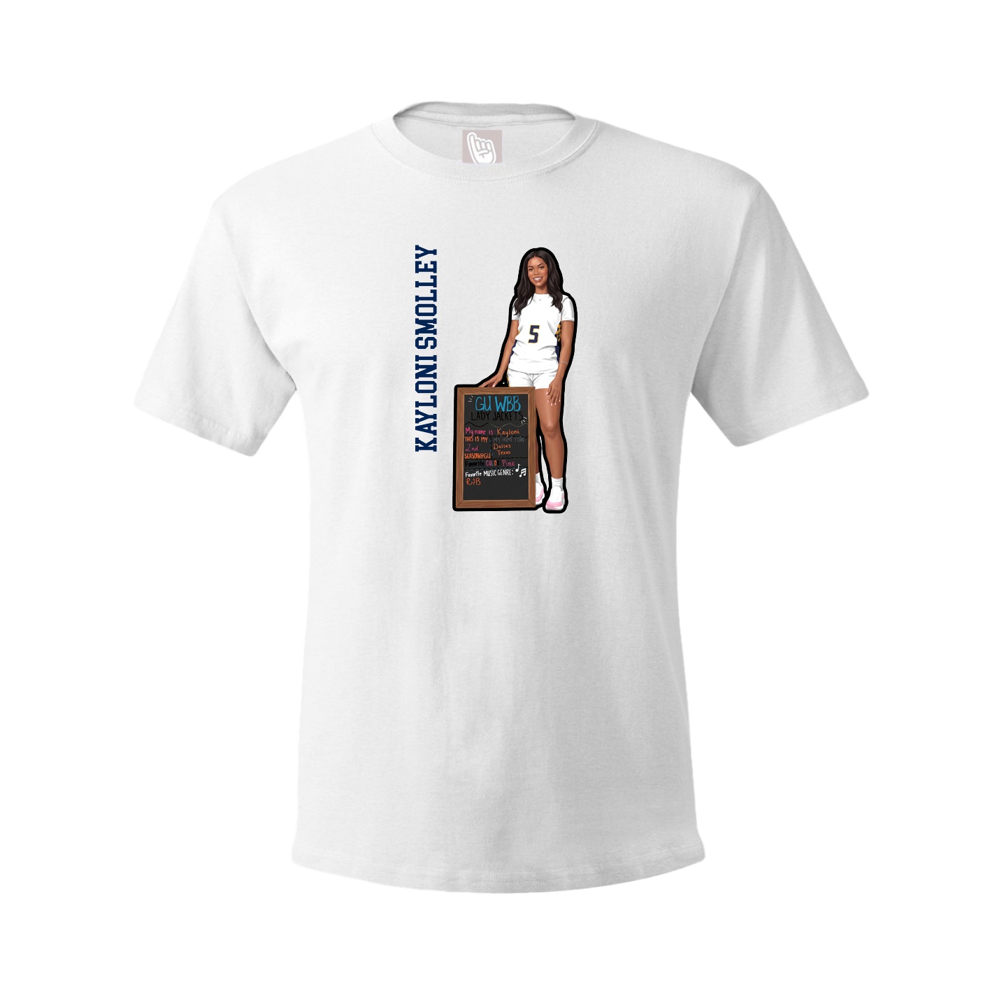 Tee — Name Vertical in White