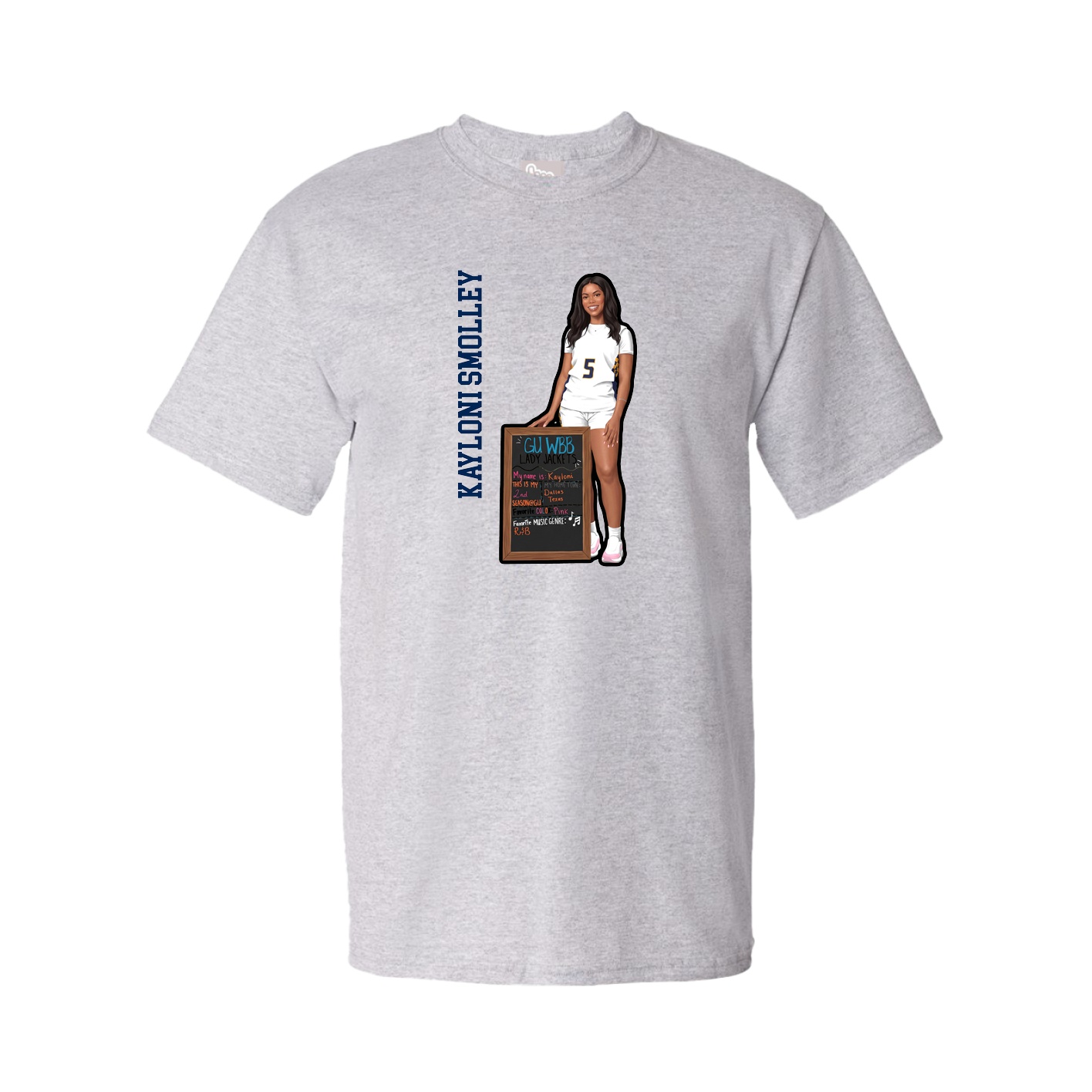 Youth Tee — Name Vertical in Grey