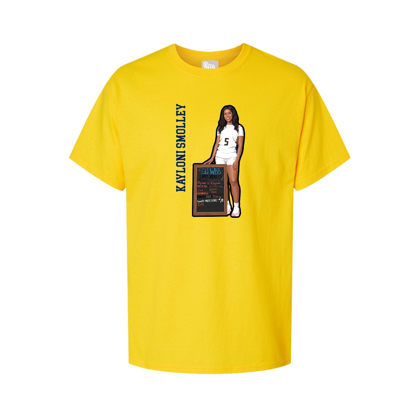 Youth Tee — Name Vertical in Gold