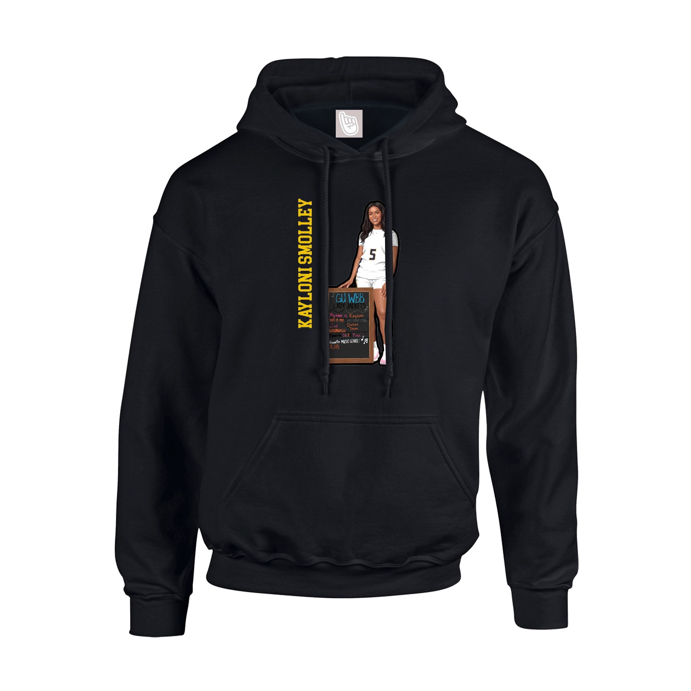Youth Hoodie — Name Vertical in Black
