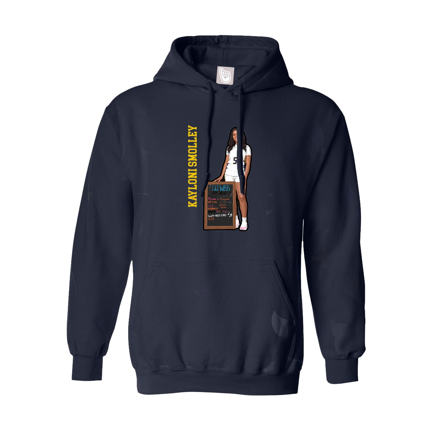 Youth Hoodie — Name Vertical in Navy