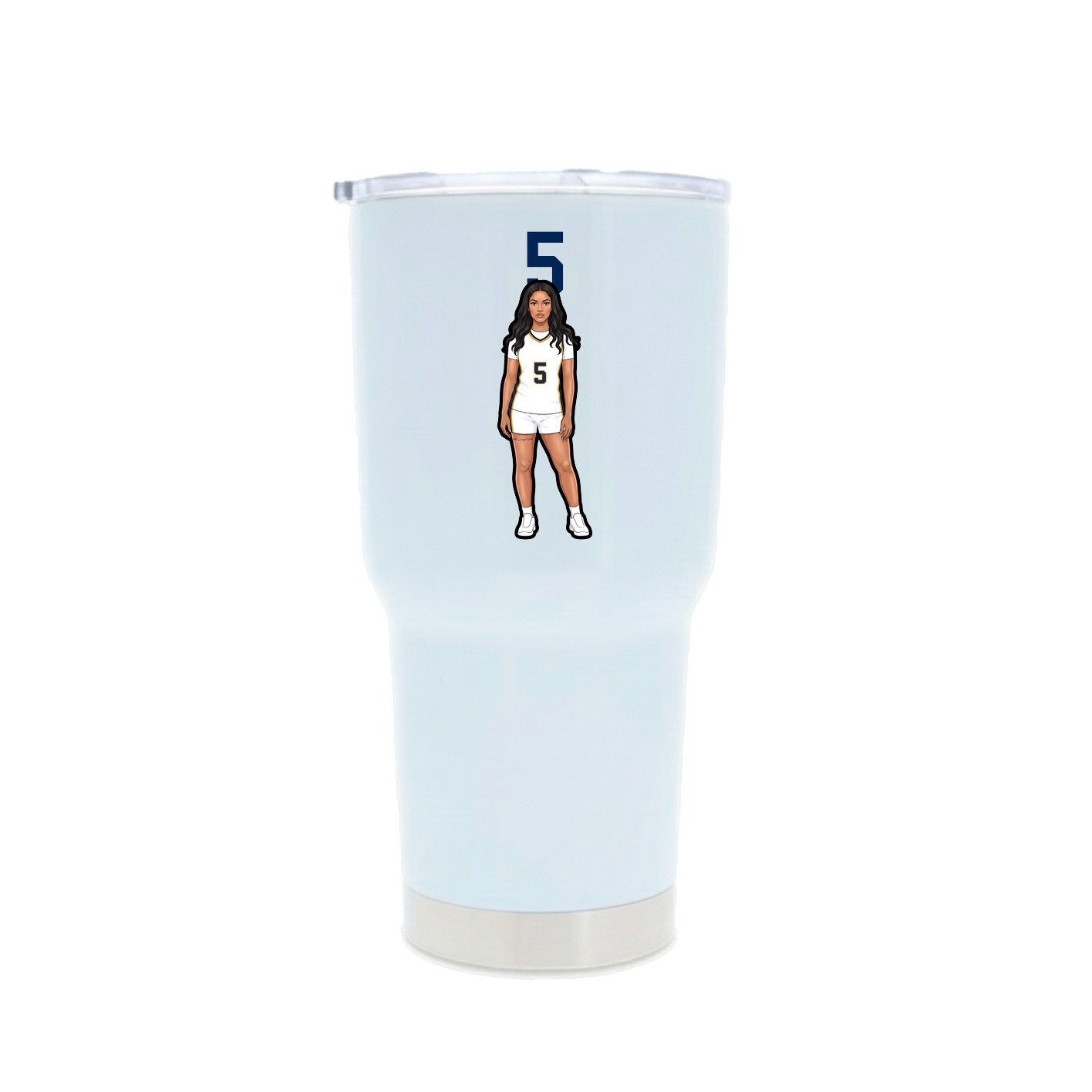 30oz Stainless Steel Tumbler — Number Top in White