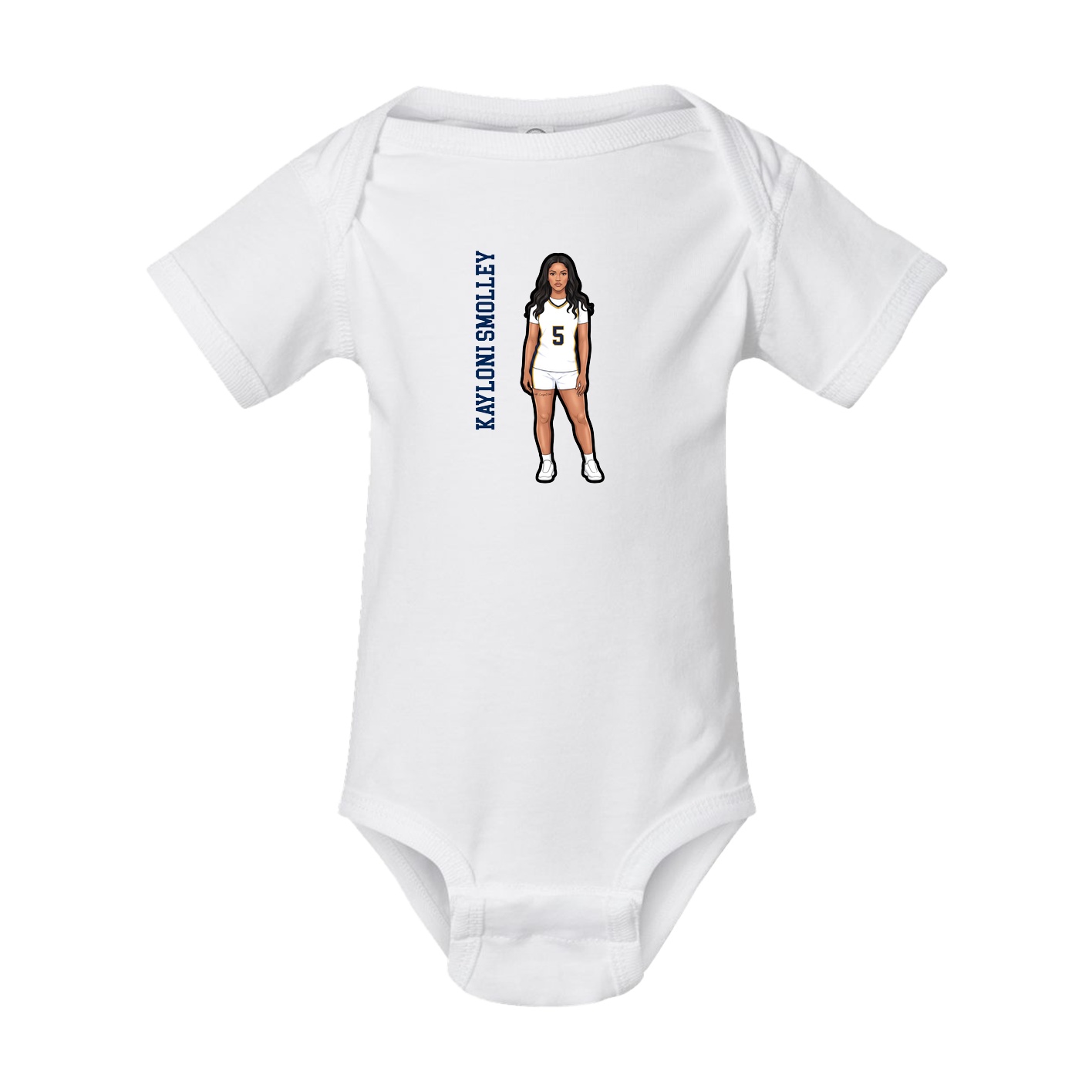 Baby Onesie — Name Vertical in White