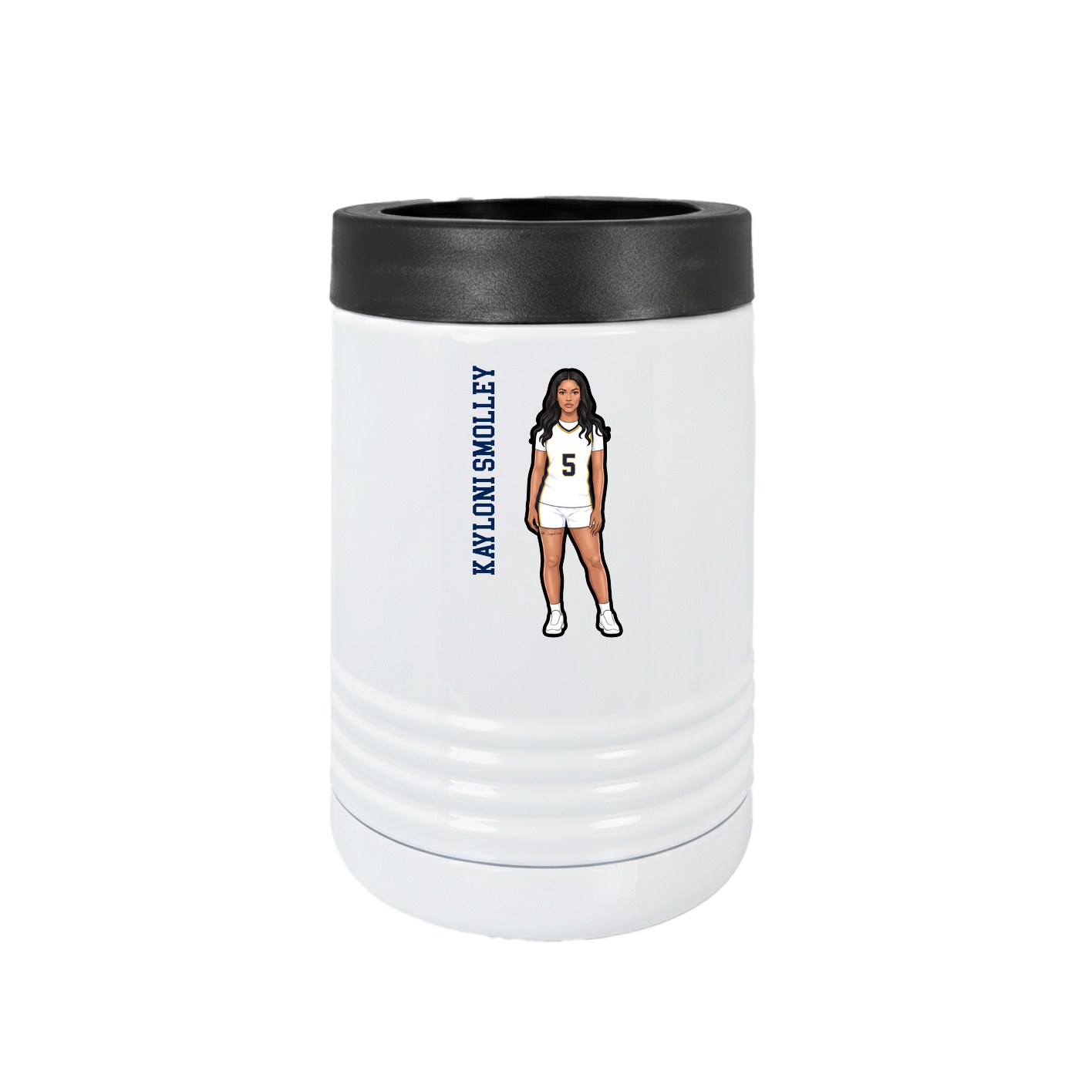 Beverage Holder — Name Vertical in White