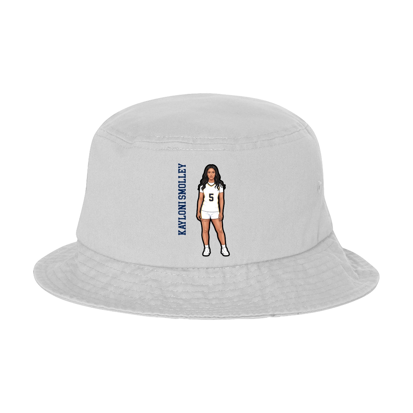 Bucket Cap — Name Vertical in White