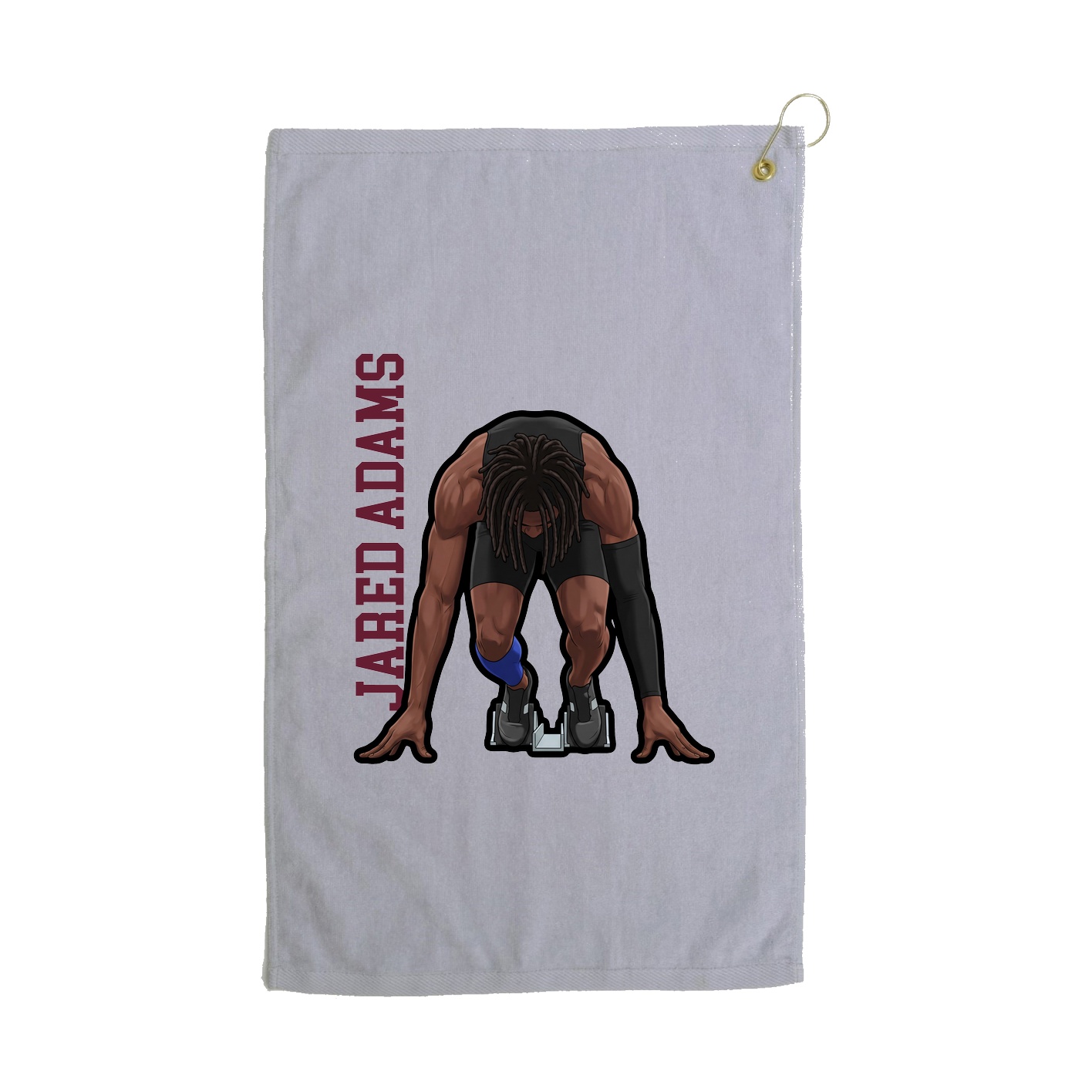Golf Towel — Name Vertical in Grey