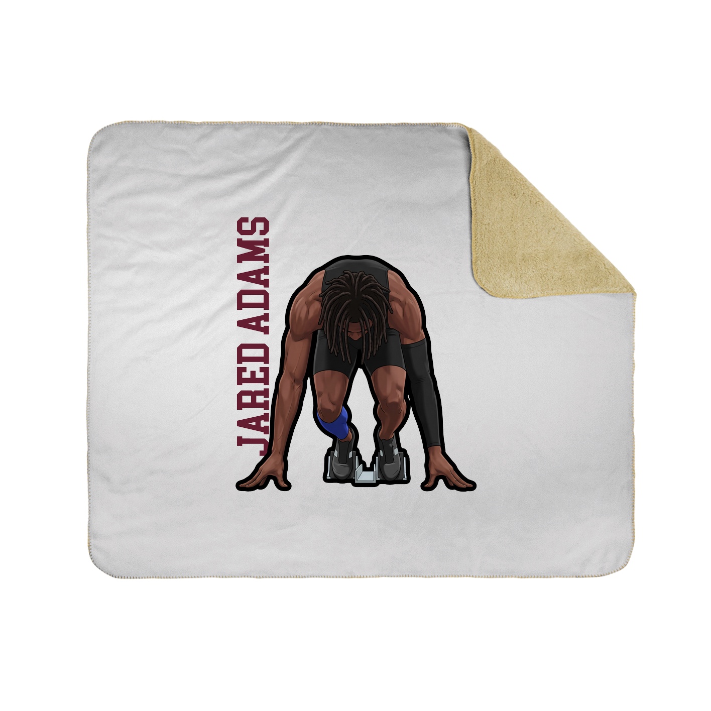 Throw Blanket — Name Vertical in White