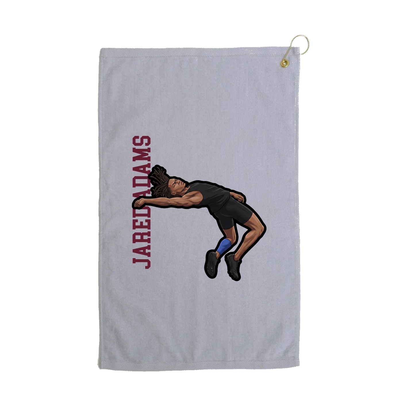 Golf Towel — Name Vertical in Grey