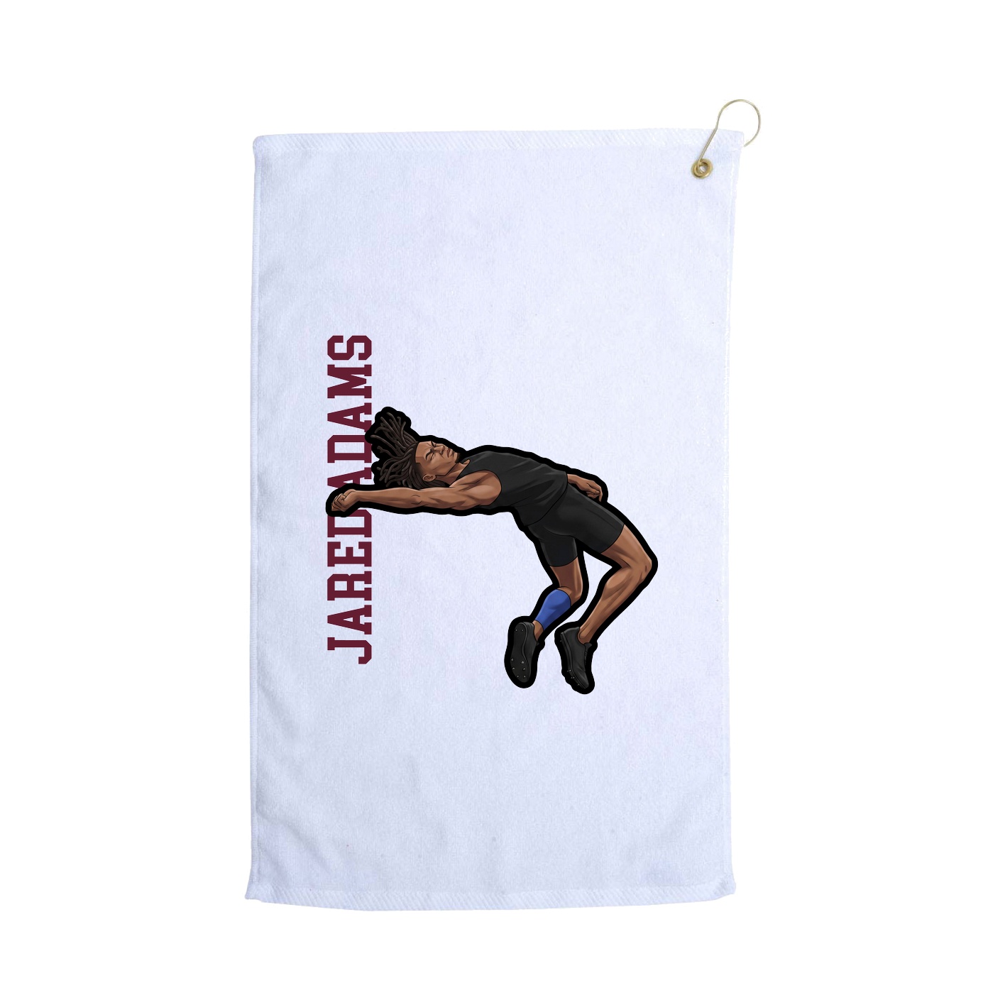 Golf Towel — Name Vertical in White