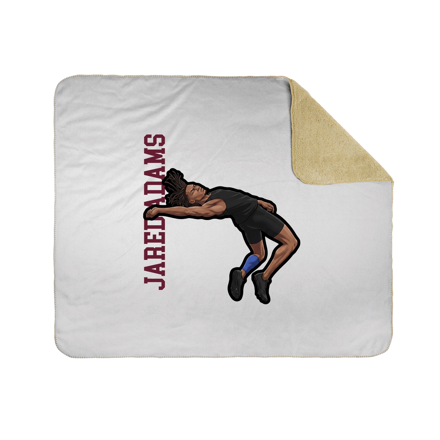 Throw Blanket — Name Vertical in White