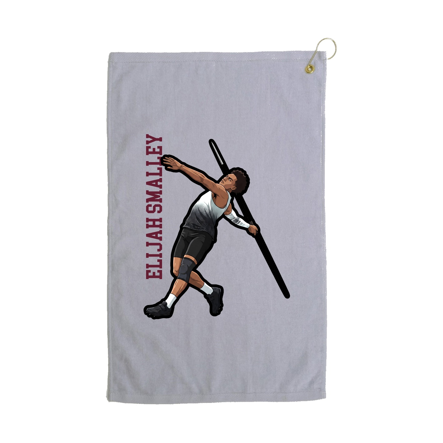 Golf Towel — Name Vertical in Grey
