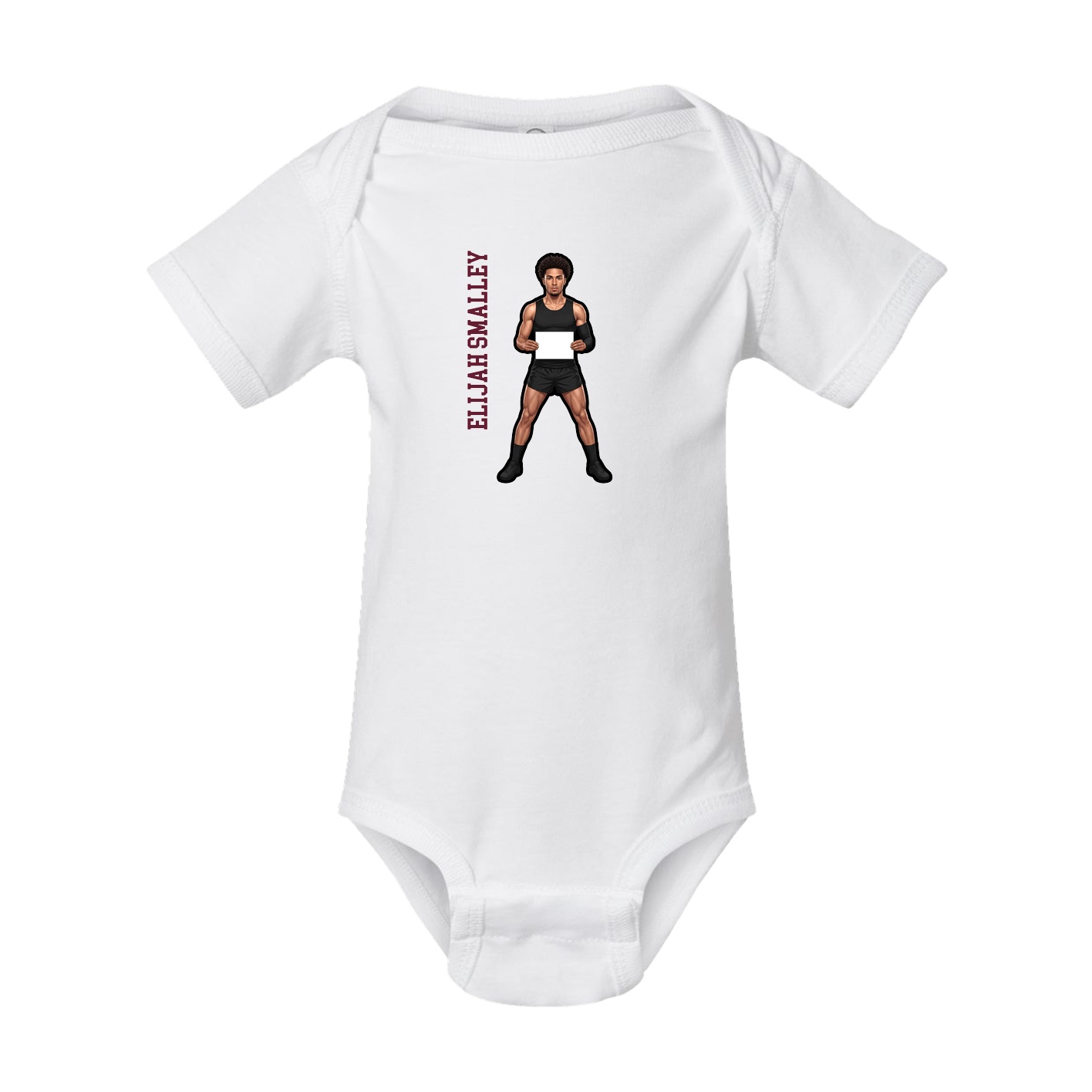 Baby Onesie — Name Vertical in White