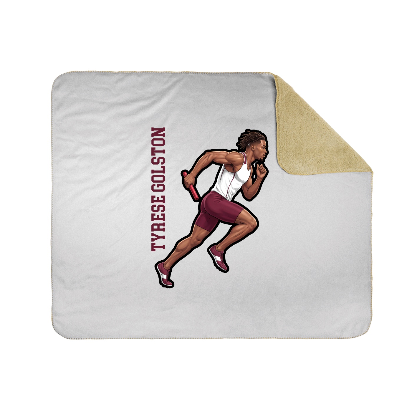 Throw Blanket — Name Vertical in White