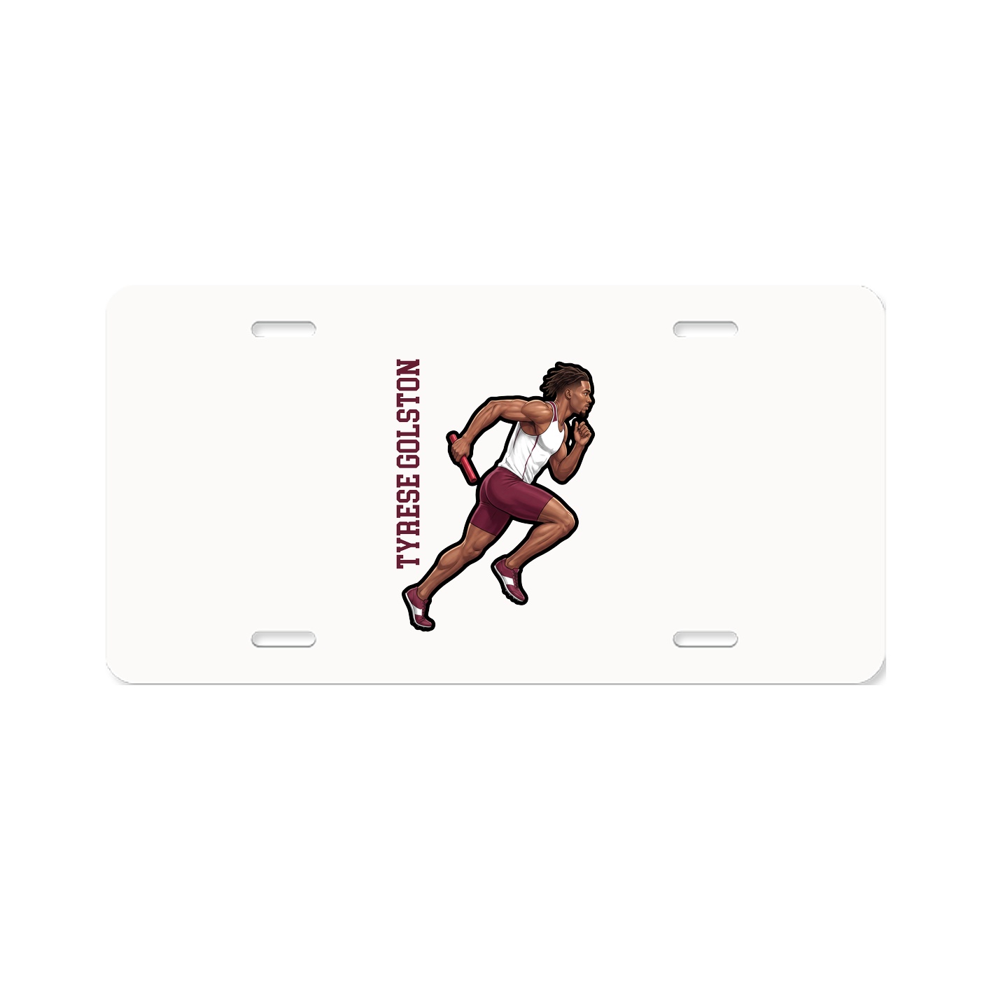 License Plate — Name Vertical in Classic