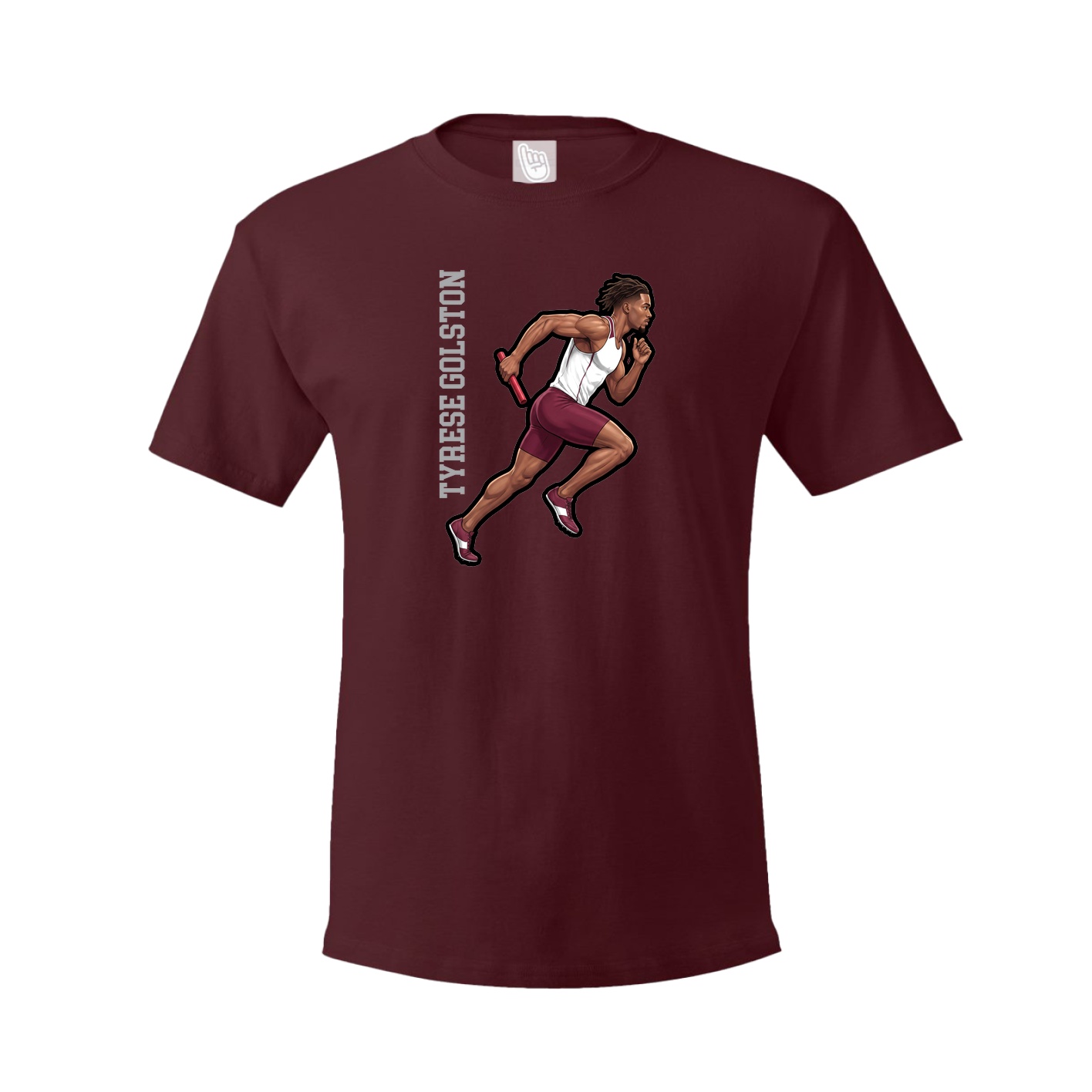Tee — Name Vertical in Maroon