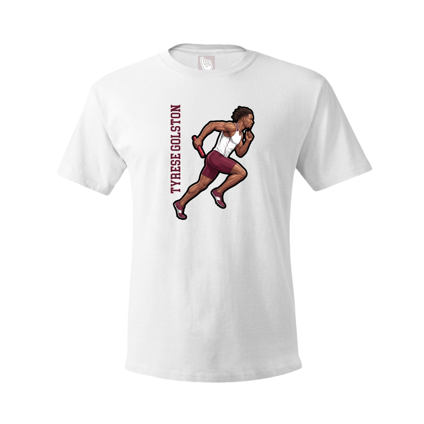 Youth Tee — Name Vertical in White
