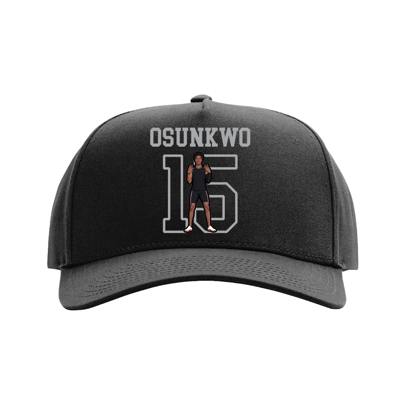 Full Fabric Five-Panel Champ Cap — Shirsey in Black