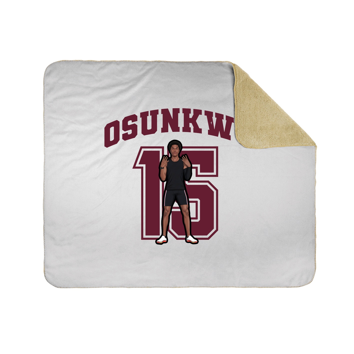 Throw Blanket — Number in White