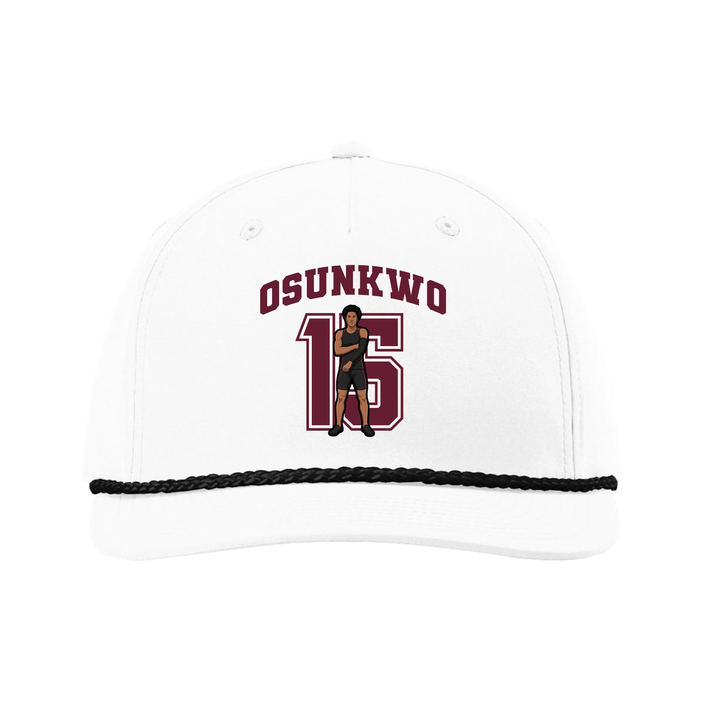 Five-Panel Classic Rope Cap — Number in White