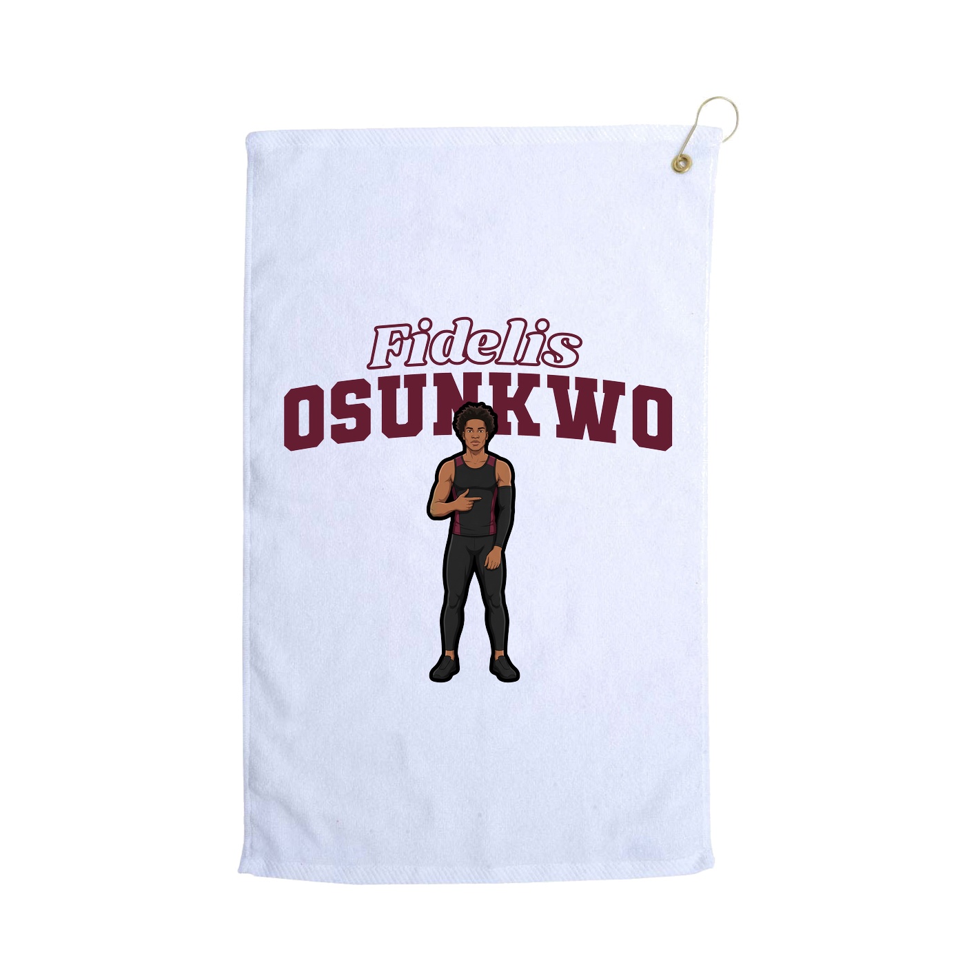 Golf Towel — Name Arch in White