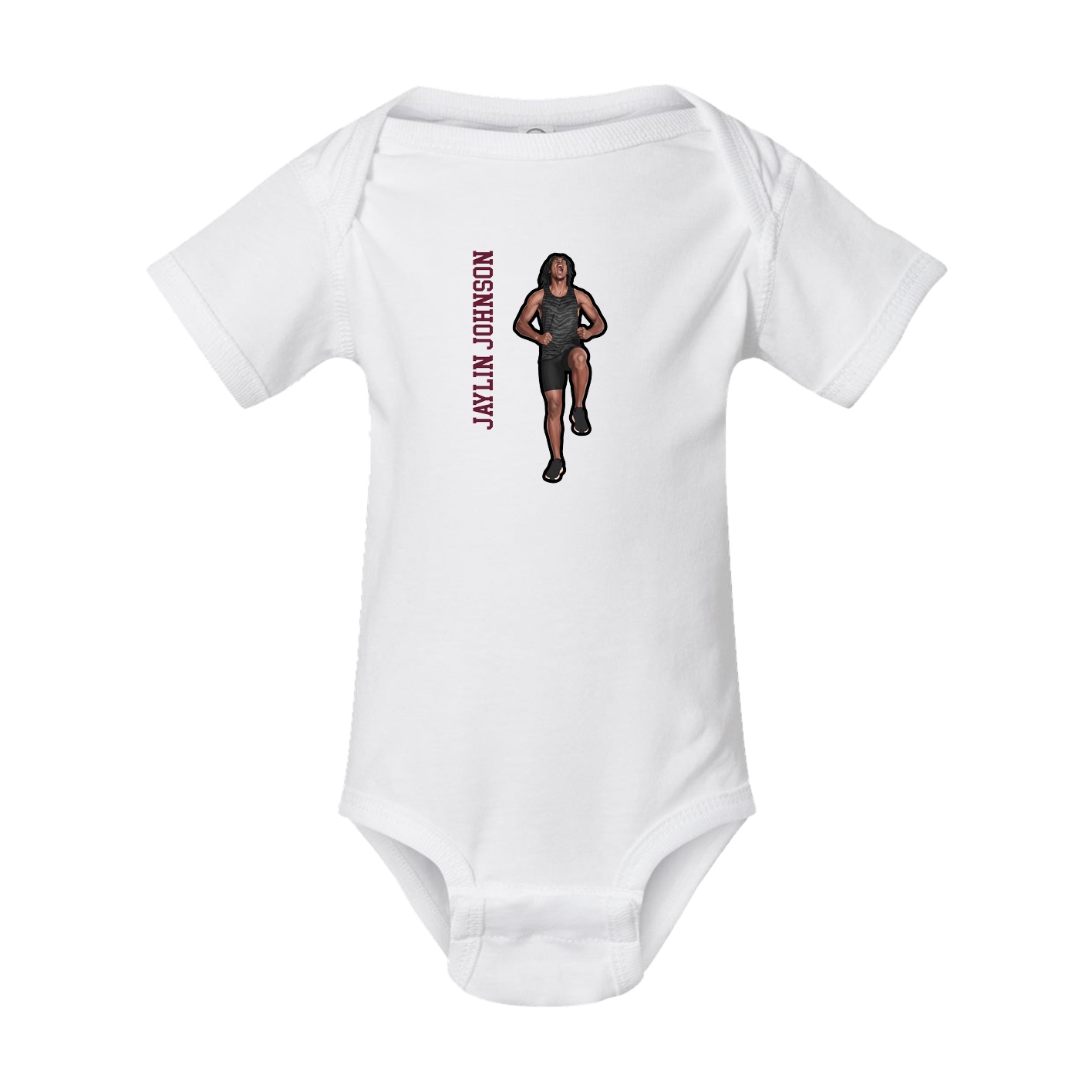 Baby Onesie — Name Vertical in White