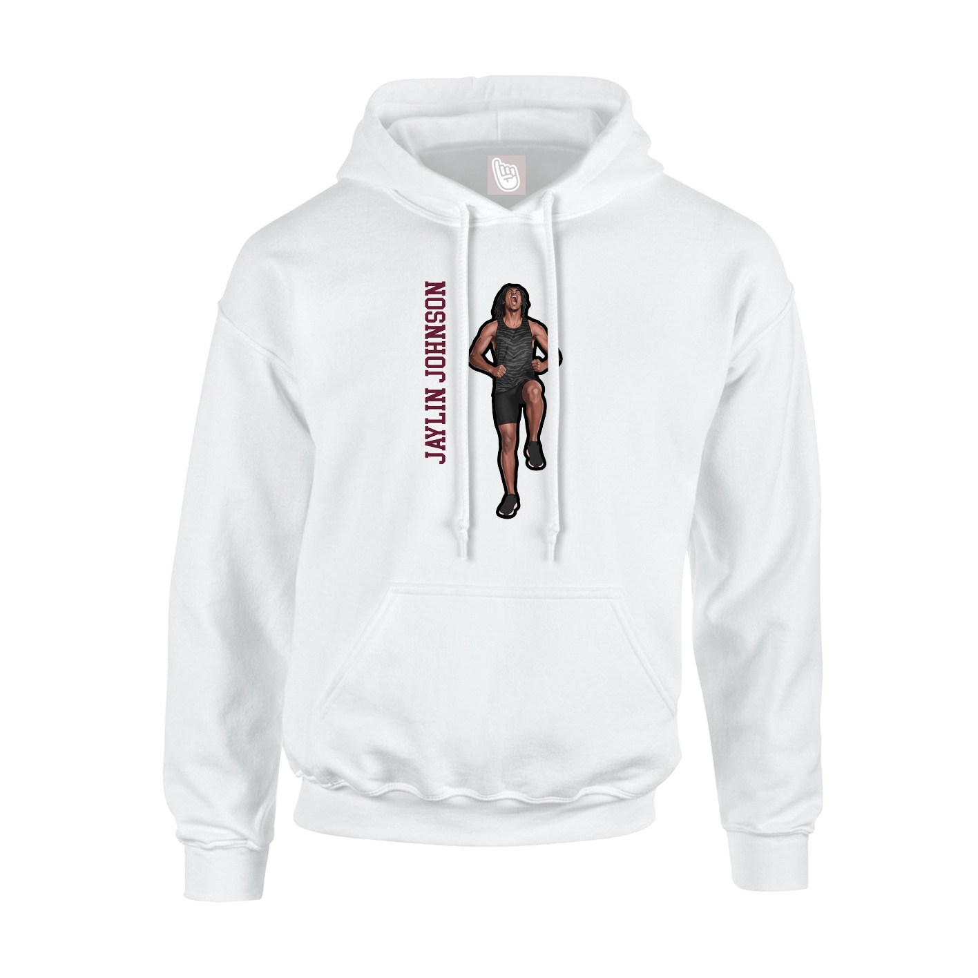 Youth Hoodie — Name Vertical in White