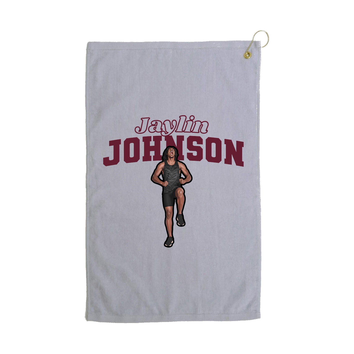 Golf Towel — Name Arch in Grey