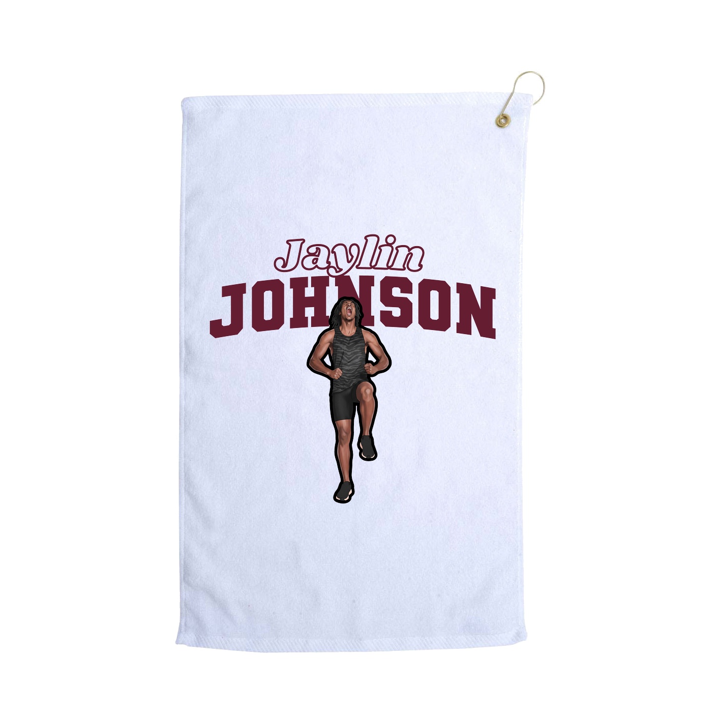 Golf Towel — Name Arch in White