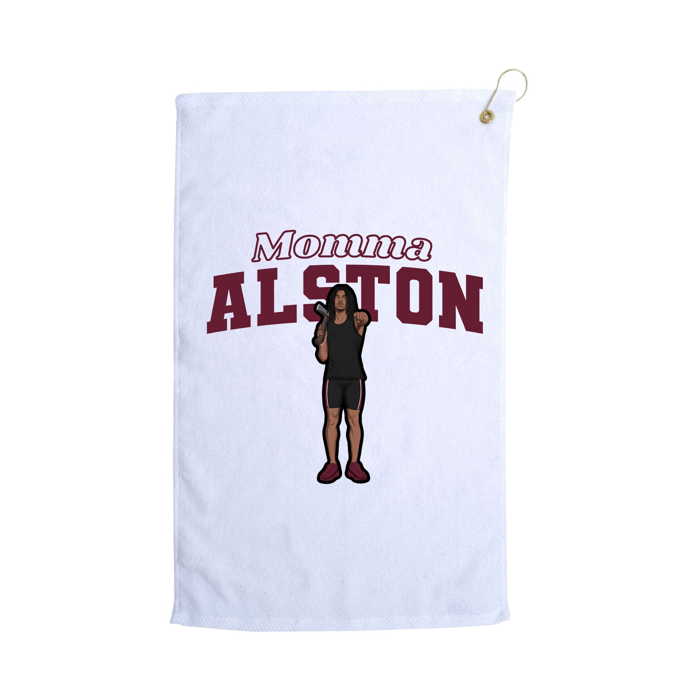 Golf Towel — Mothers Day Block in White