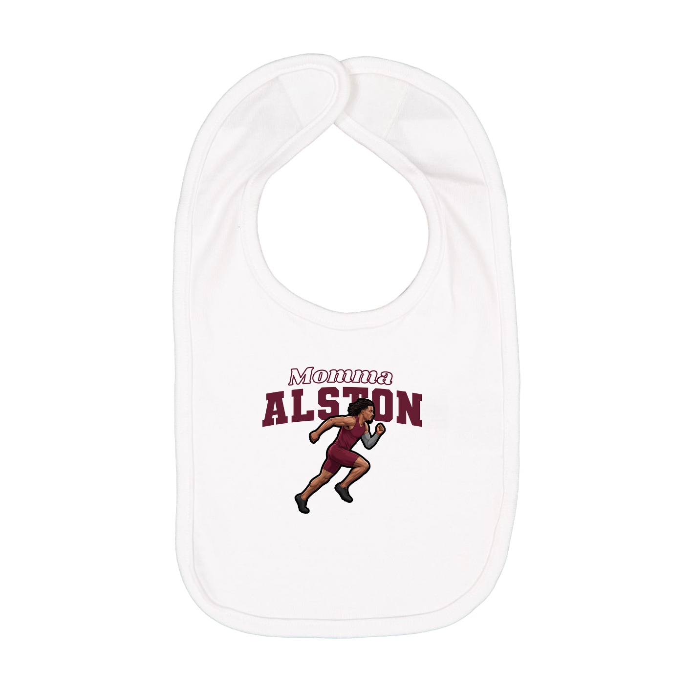 Infant Bib — Mothers Day Block in White