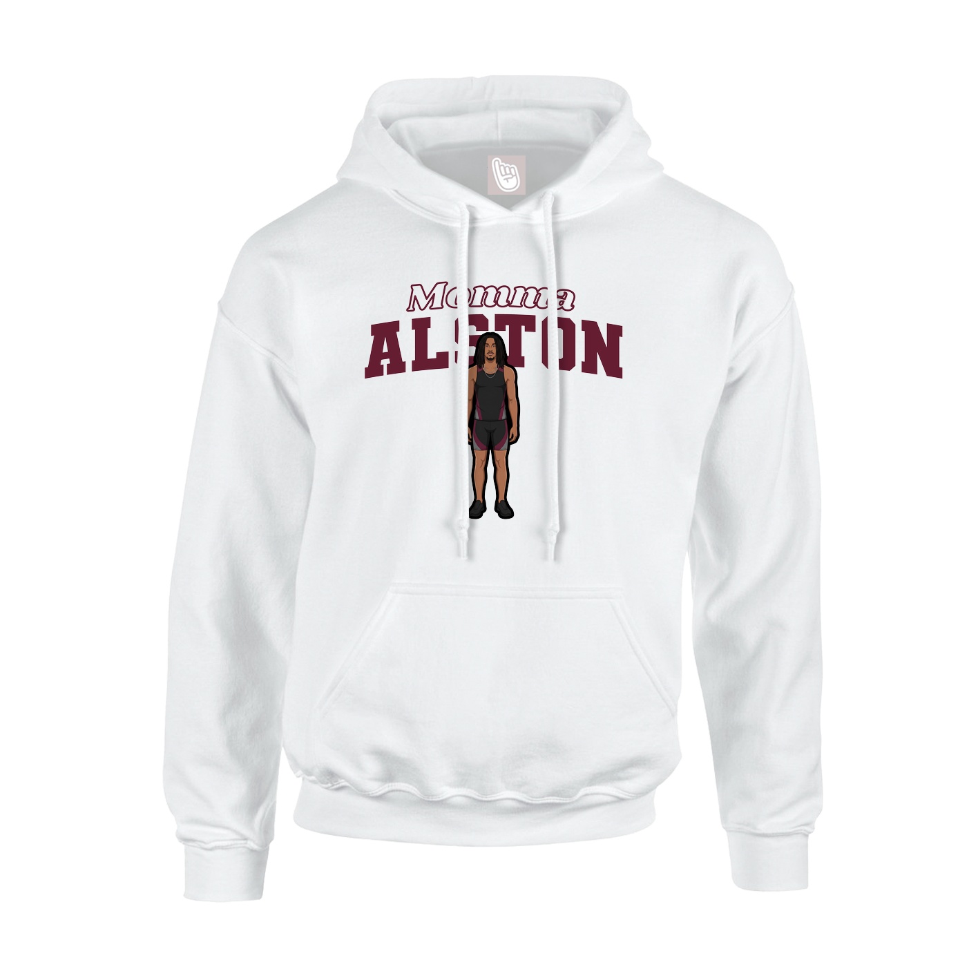 Youth Hoodie — Mothers Day Block in White