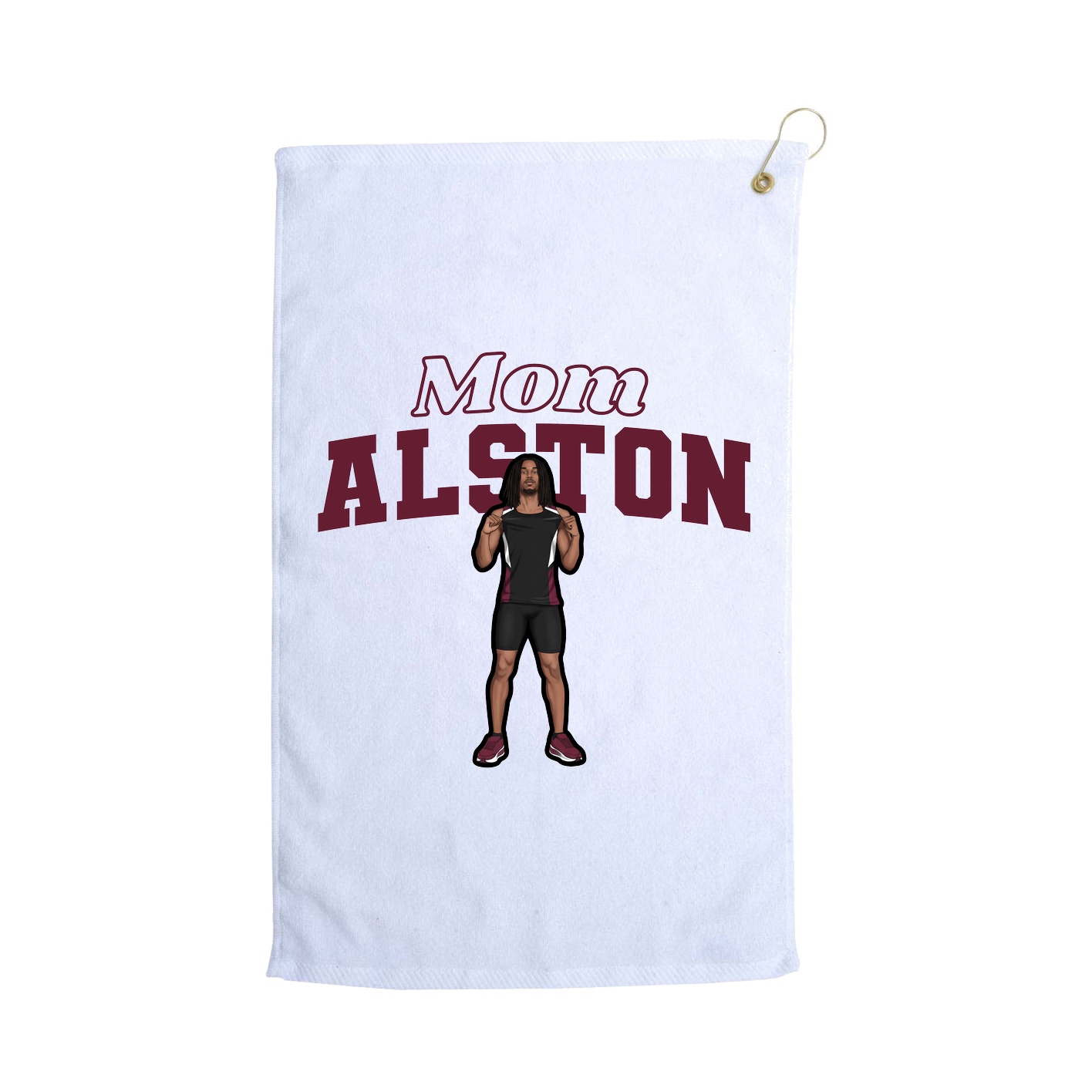 Golf Towel — Mothers Day Block in White