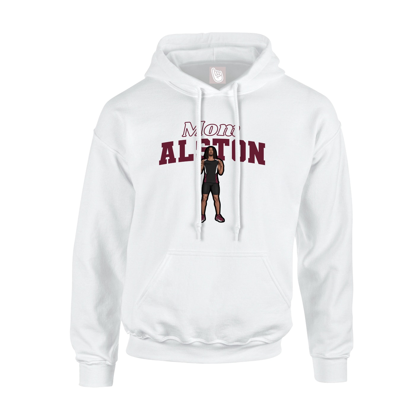 Youth Hoodie — Mothers Day Block in White