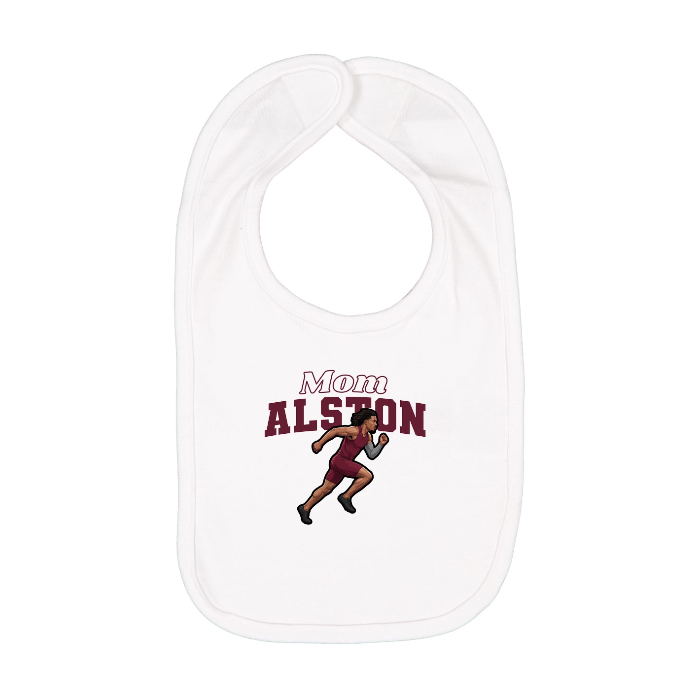 Infant Bib — Mothers Day Block in White