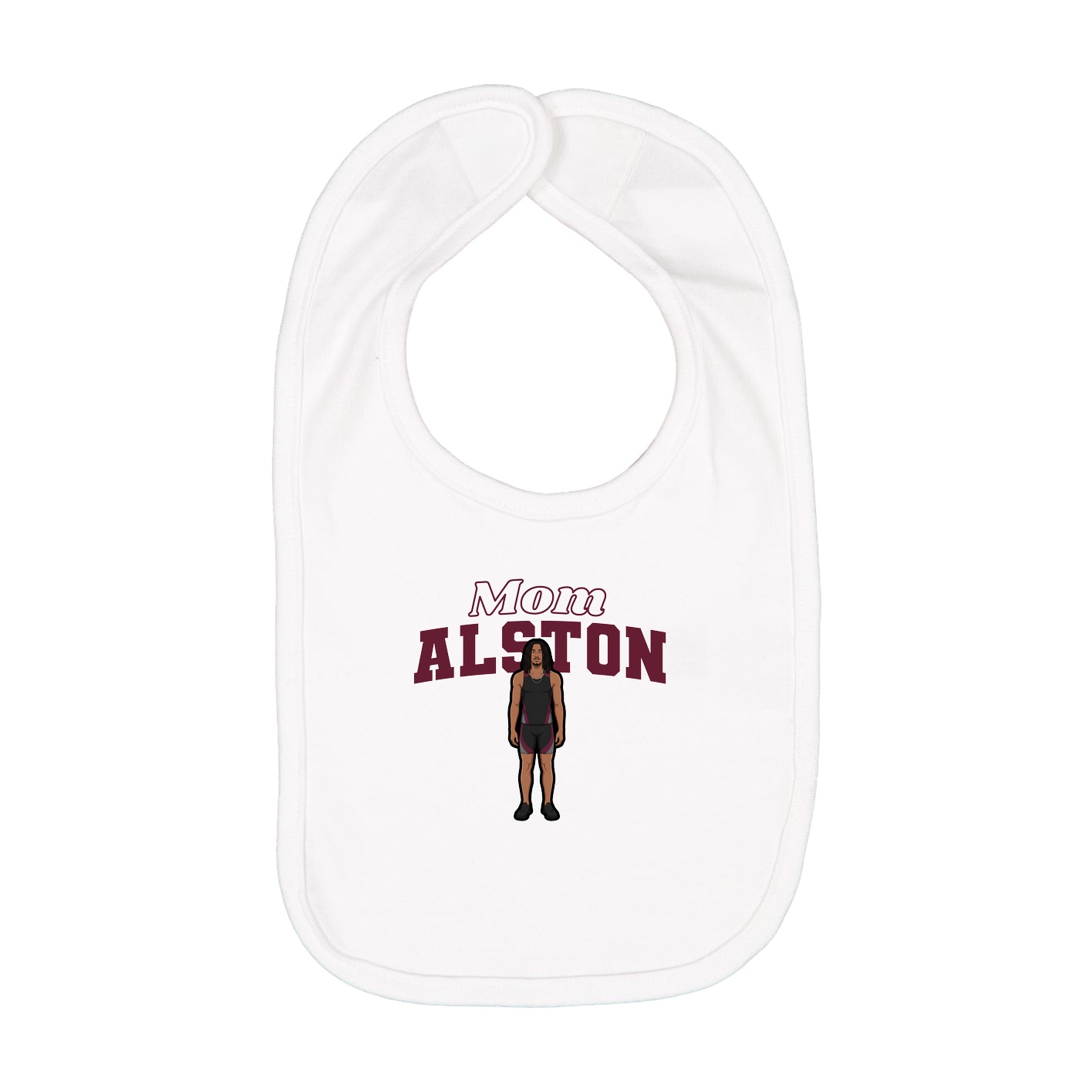 Infant Bib — Mothers Day Block in White