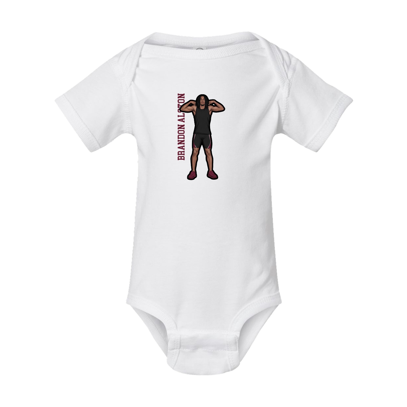 Baby Onesie — Name Vertical in White