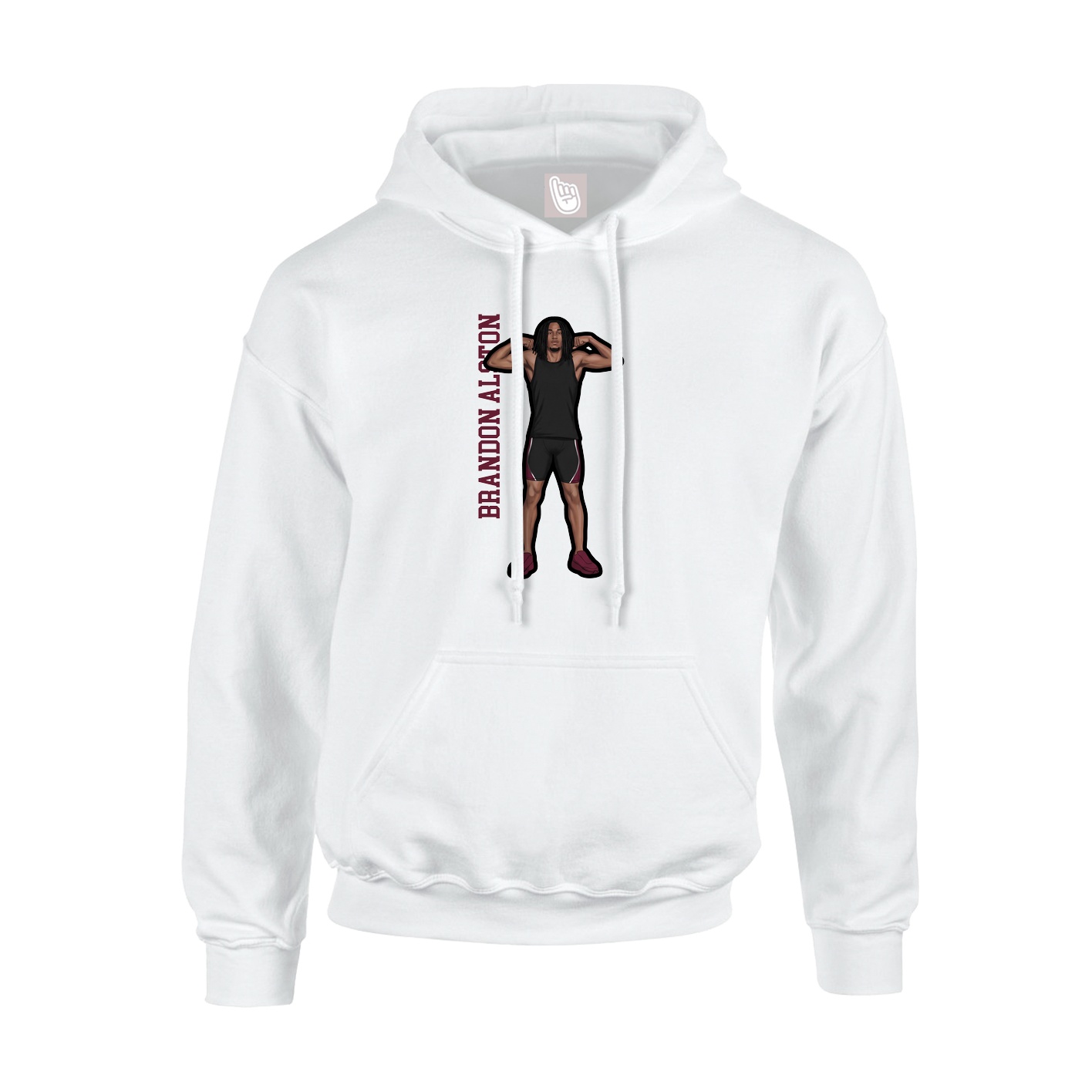 Youth Hoodie — Name Vertical in White