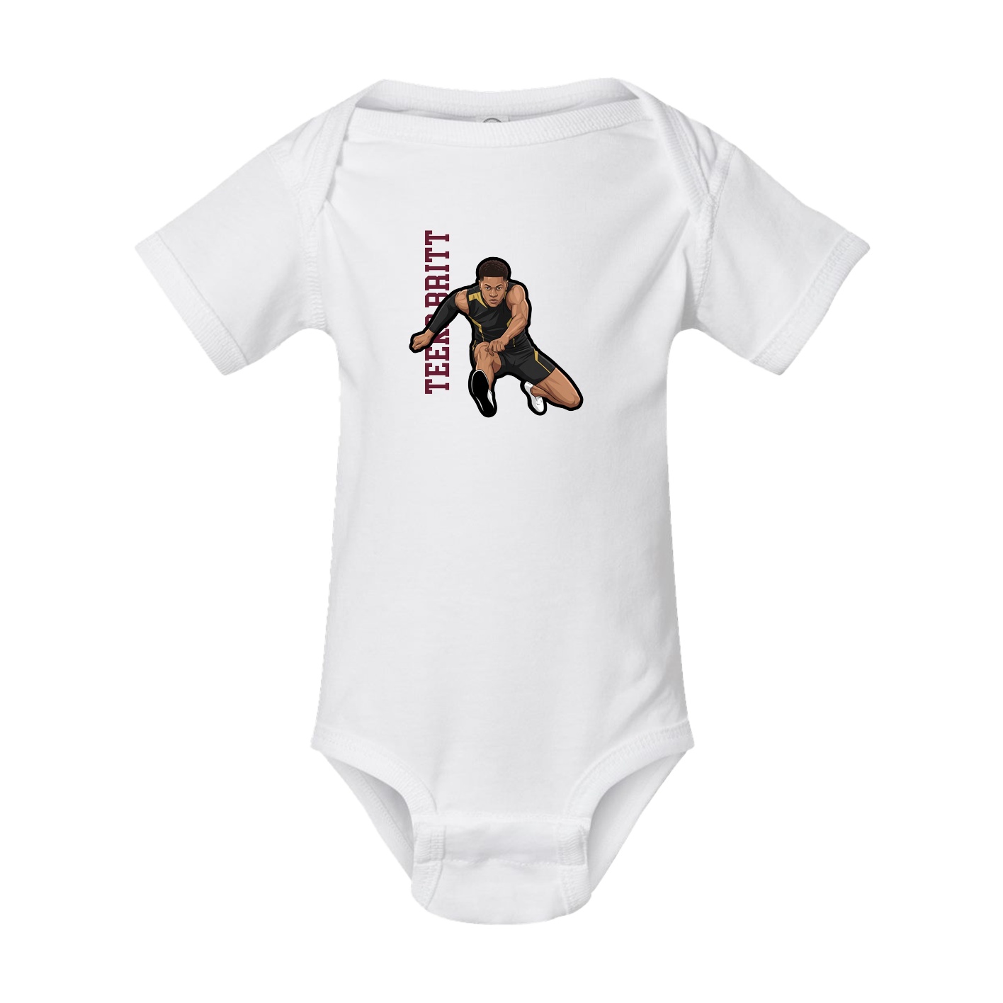 Baby Onesie — Name Vertical in White