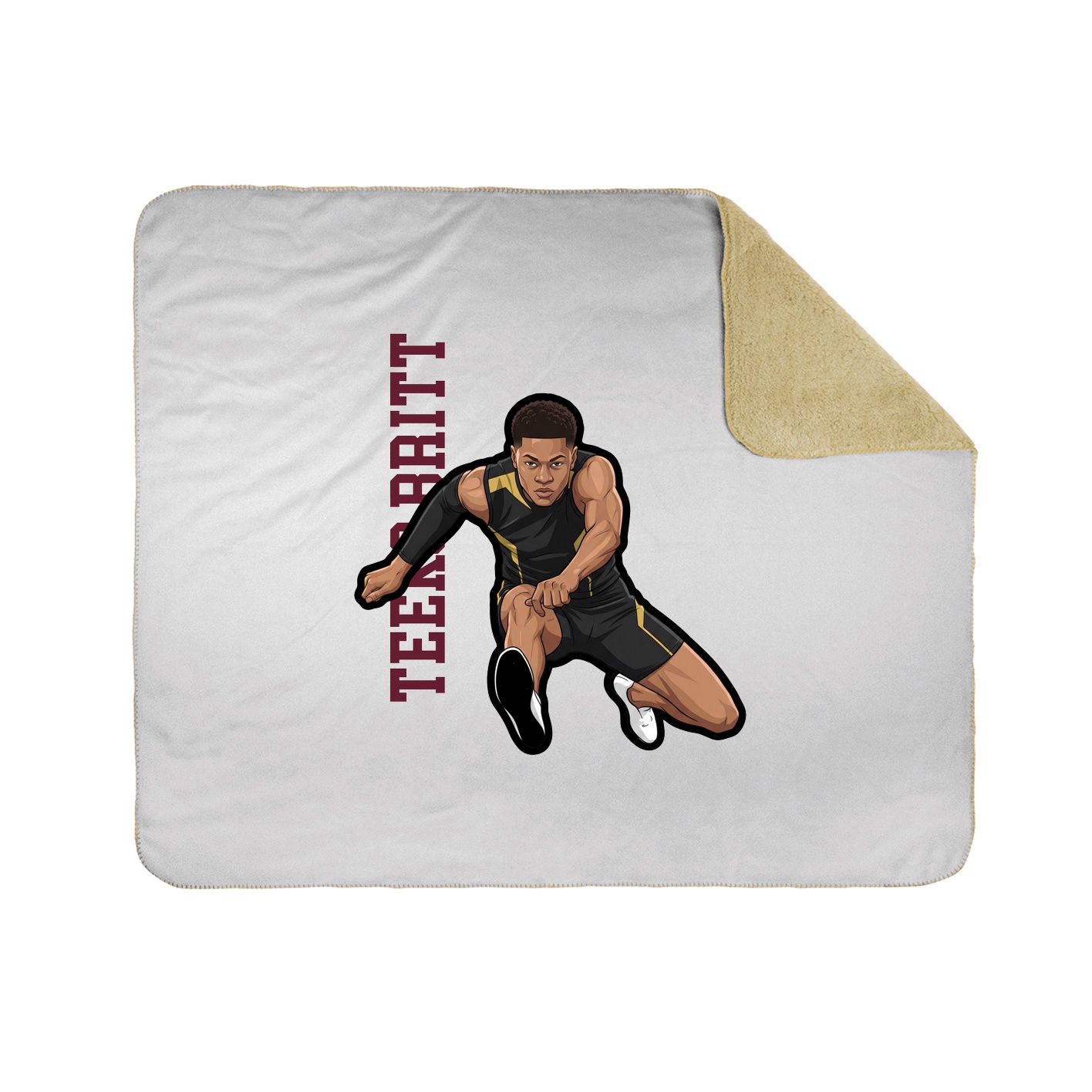 Throw Blanket — Name Vertical in White