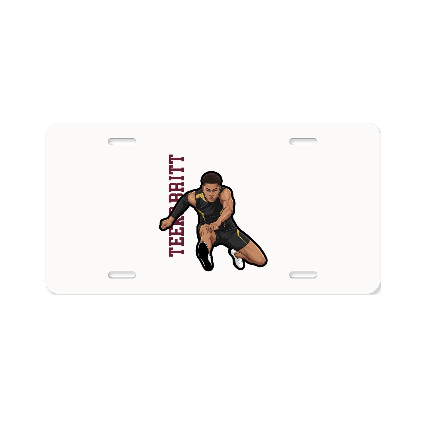 License Plate — Name Vertical in Classic