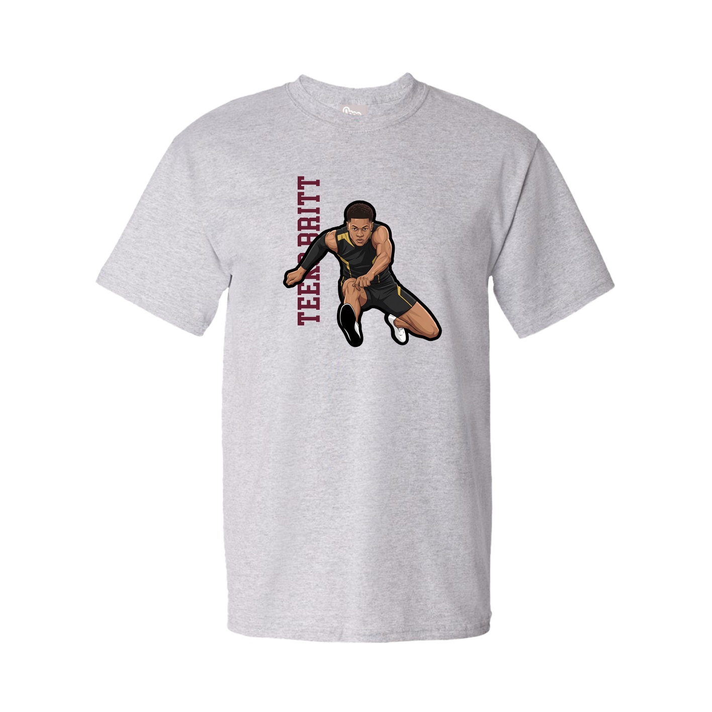 Tee — Name Vertical in Grey