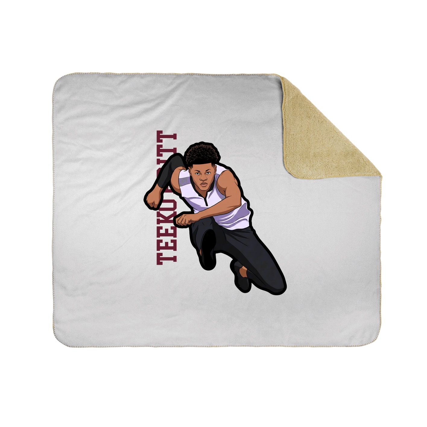 Throw Blanket — Name Vertical in White