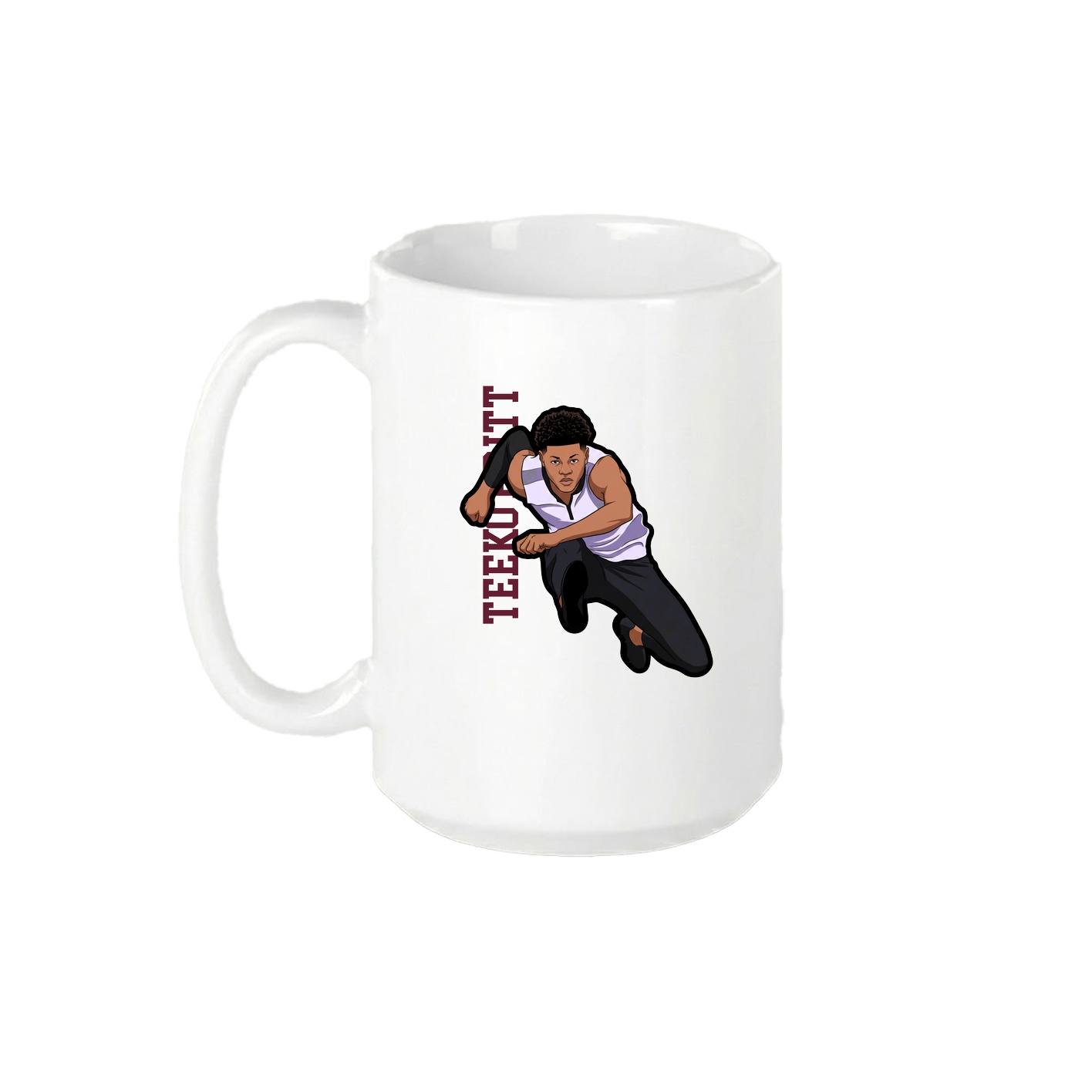 15oz Coffee Mug — Name Vertical in White