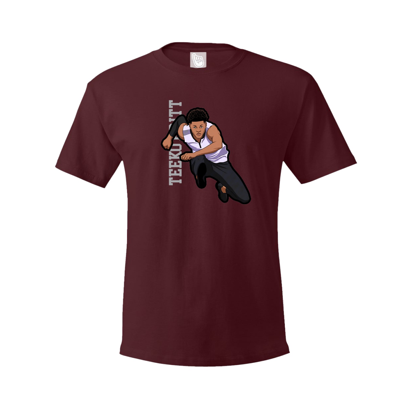 Youth Tee — Name Vertical in Maroon