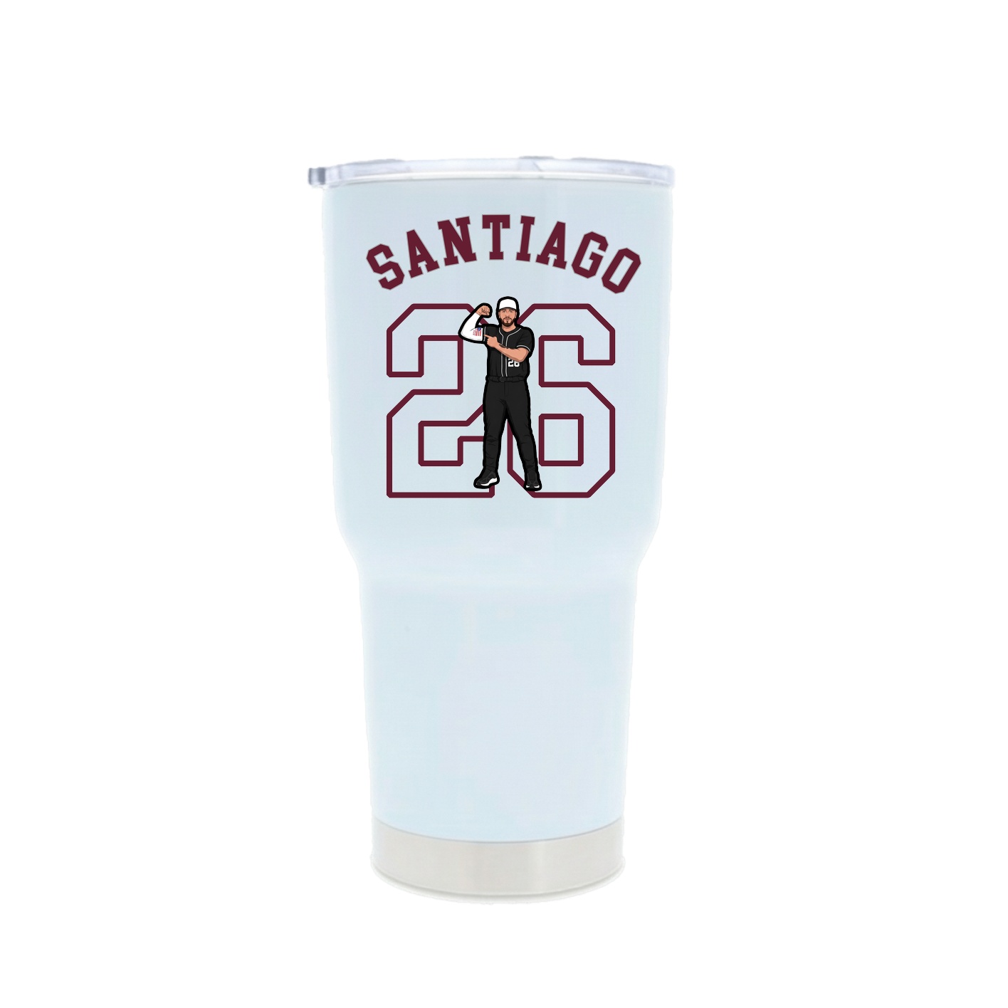 30oz Stainless Steel Tumbler — Shirsey Arch in White