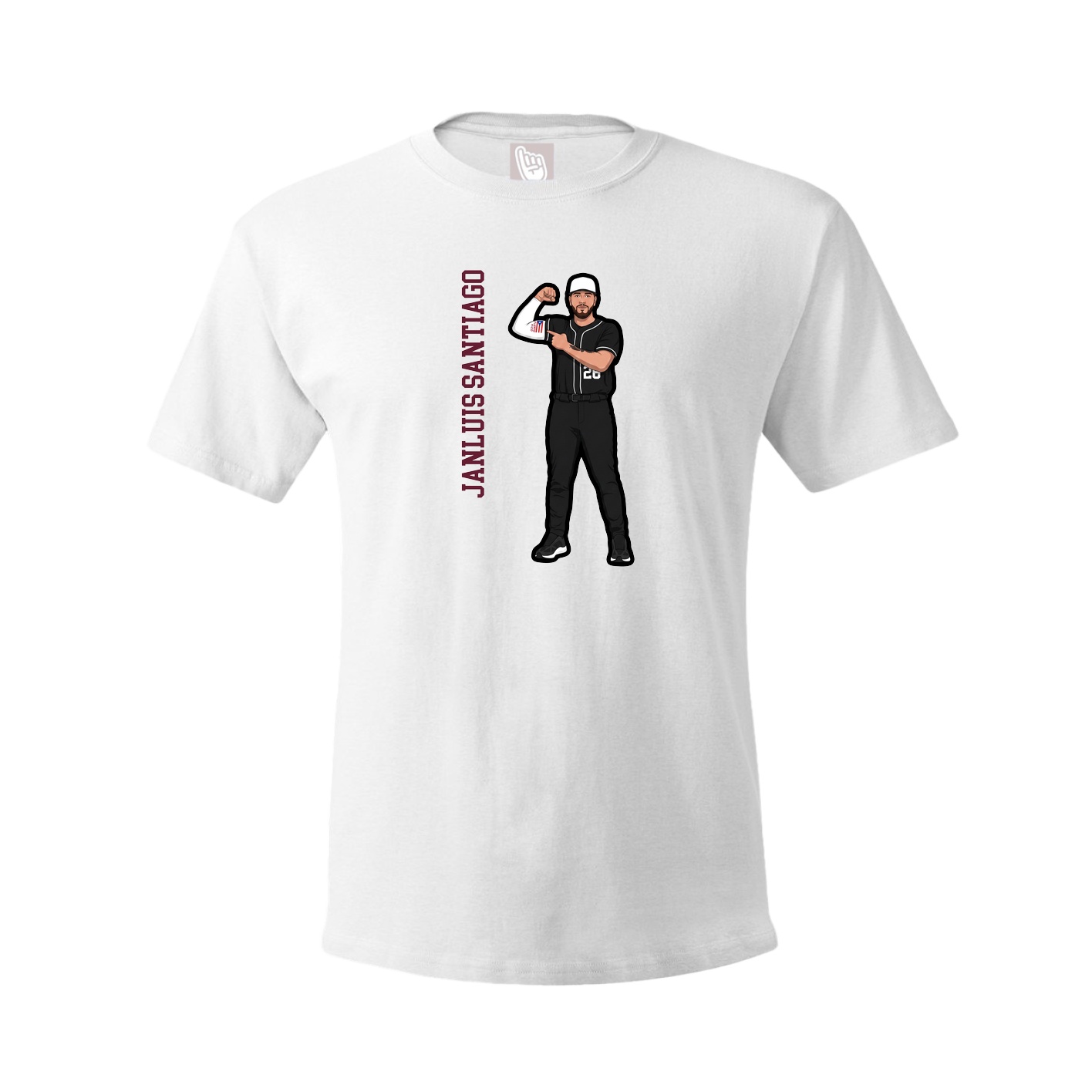 Youth Tee — Name Vertical in White