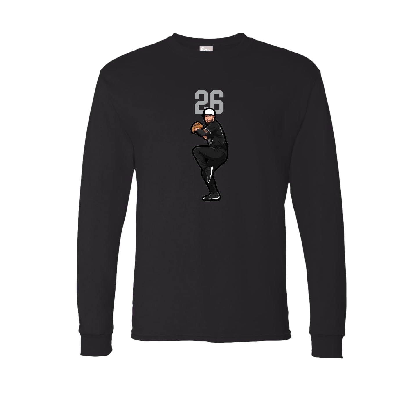 Long Sleeve Tee — Number Top in Black