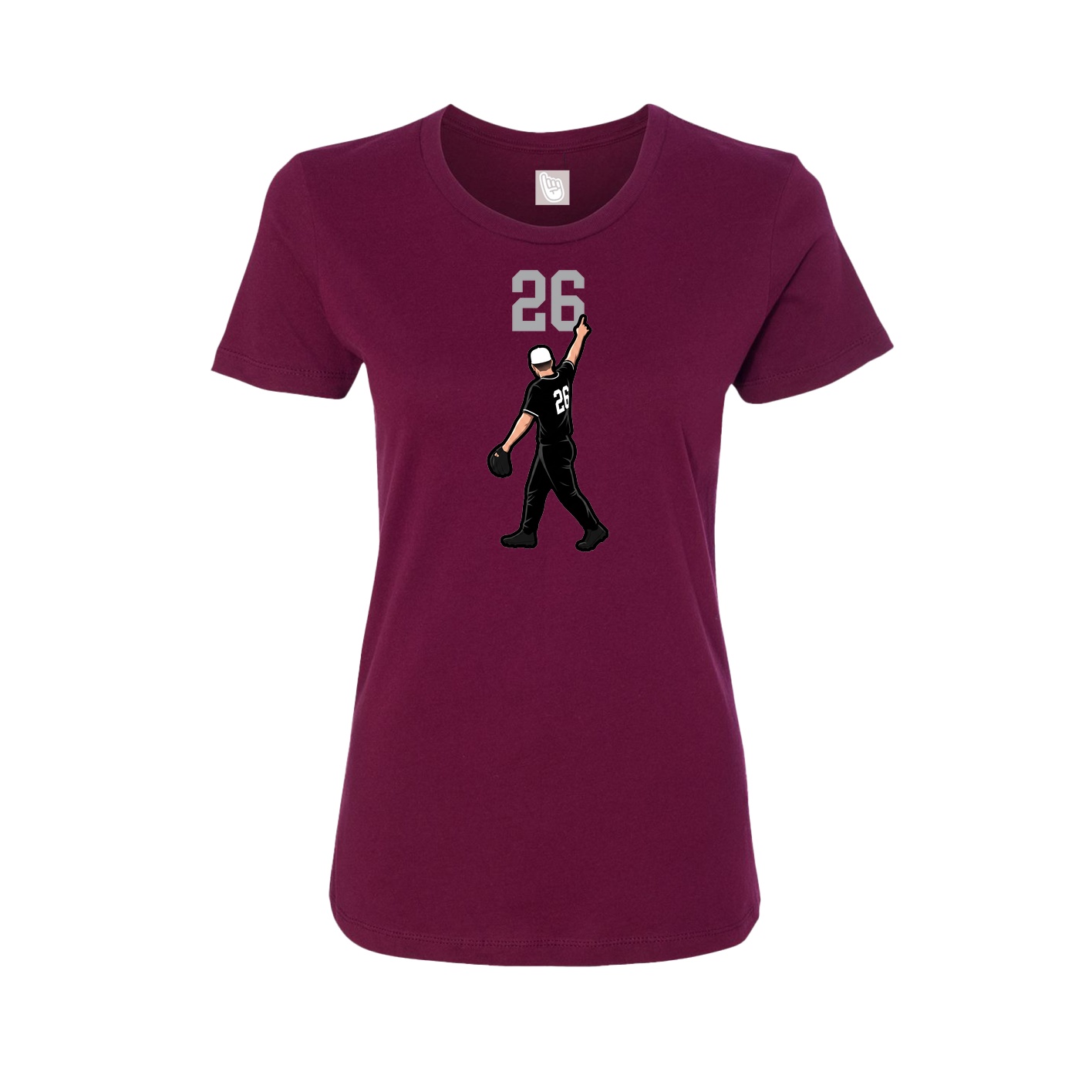 Womens Tee — Number Top in Maroon